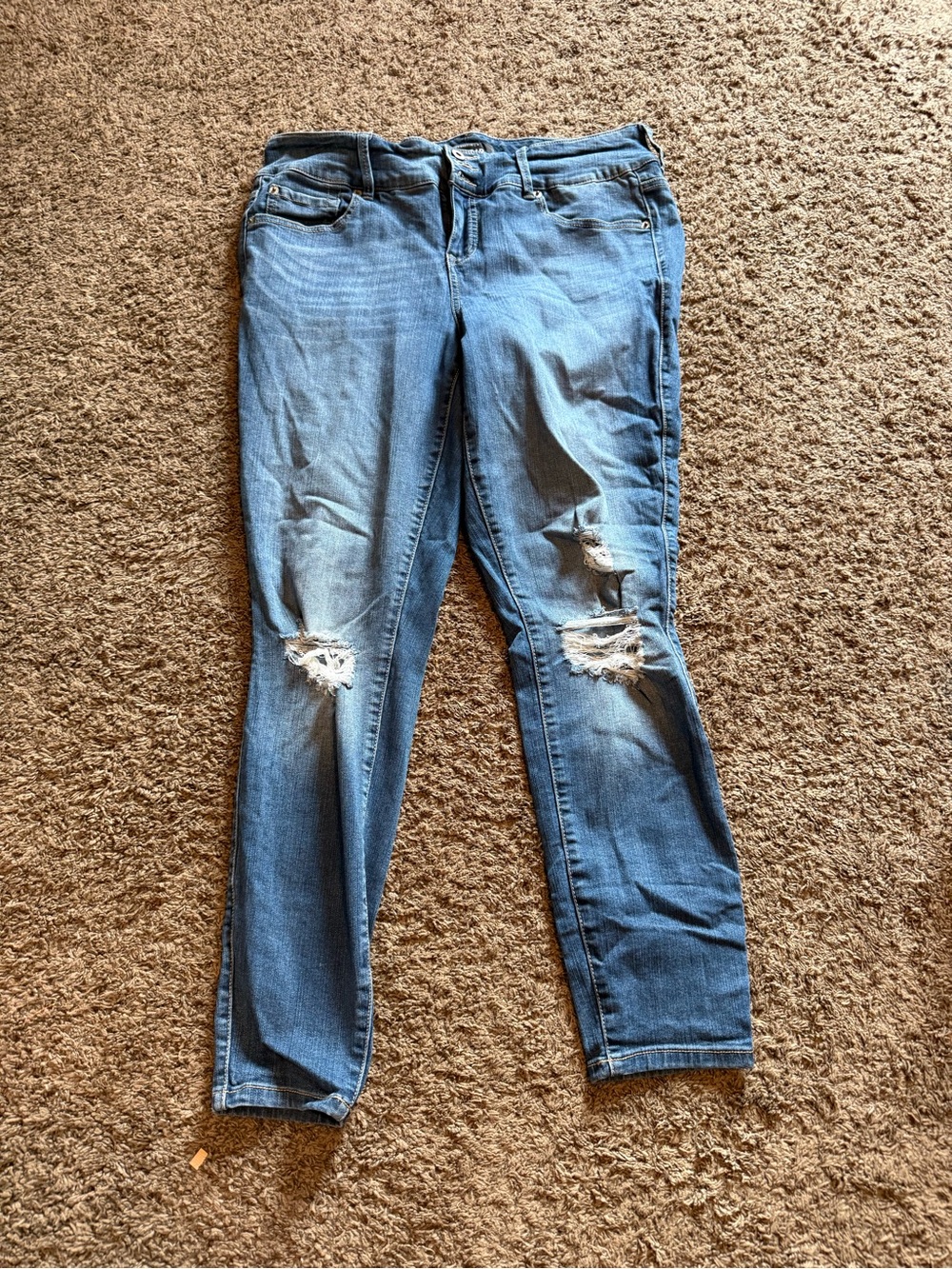 torrid Blue Ripped Skinny Jeans